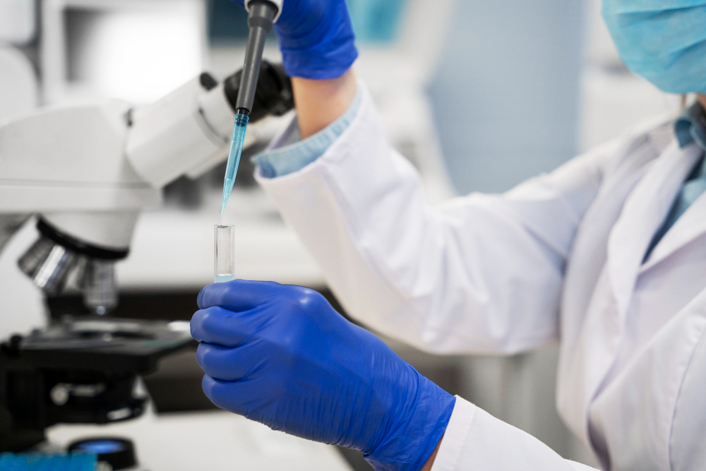 doctor performing medical research lab